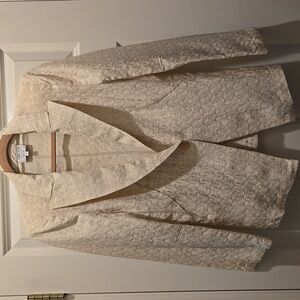 Vintage Armani Collezioni Blazer Women’s 12 Single Button Textured Neutral Italy